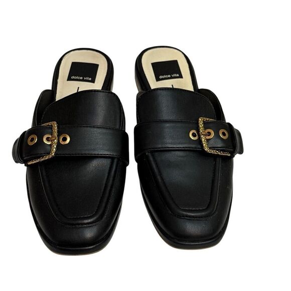 Dolce Vita Black Mules Slides Shoes Size 7 Stella Meegan Closed Toe - Picture 2 of 6